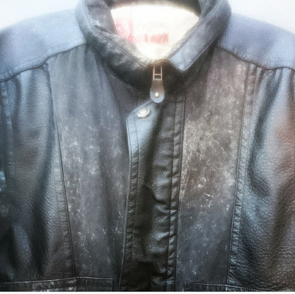 Pagani - Men's Vintage Leather / Wool Bomber Jacket - Picture 3 of 8